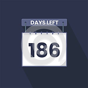 186 Days Left Countdown for sales promotion. 186 days left to go Promotional sales banner