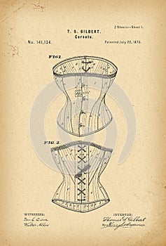 1873 Patent Corset history fashion invention