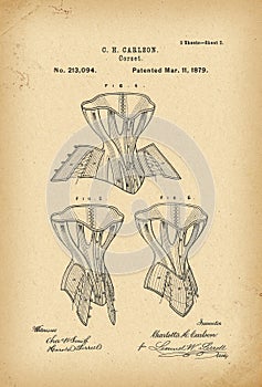 1879 Patent Corset history fashion invention