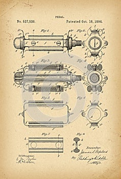 1894 Patent Velocipede pedal Bicycle history invention