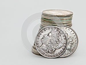 1896 and 1880 Morgan Dollar coins