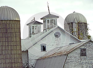 1896 historic NYS wood barn roof, silo and cupola detail