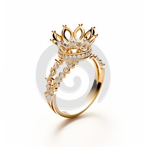 18k Gold Crown Ring With Diamond Canon Eos 5d Mark Iv Inspired Design