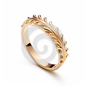 18k Rose Gold Leaf Ring With Neoclassicist Influences