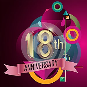 18th Anniversary, Party poster, banner and invitation