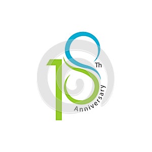 18th Anniversary Vector Template Design Illustration