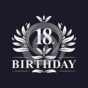 18th Birthday logo, 18 years Birthday celebration