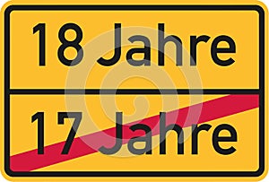 18th birthday - roadsign german