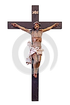 18th century Baroque Crucifix in natural size cut out,