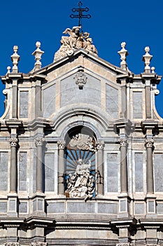 18th century baroque facade of the Catania Cathedral