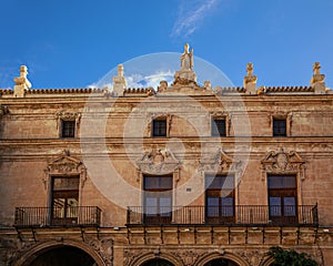 18th century facade of the palace of the Salas Capitulares of the Collegiate Church of San Patricio in Lorca