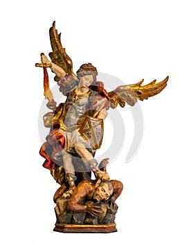 18th century Saint Michael Archangel statue