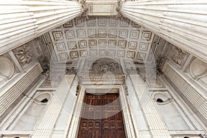 18th century St Paul Cathedral, details of the entrance, London,United Kingdom