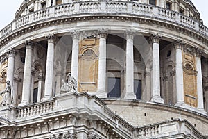 18th century St Paul Cathedral, dome, London, United Kingdom.