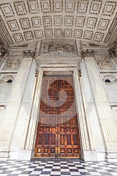 18th century St Paul Cathedral, London, front door, United Kingdom