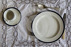 18th Century table ware place setting