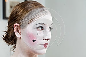 18th century theatrical make-up girl