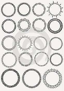 19 hand drawn ethnics circles for mandala creations