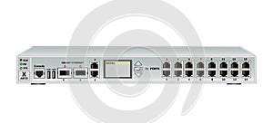 19 inch rack multiplexer-switch for Ethernet and E1 streams .