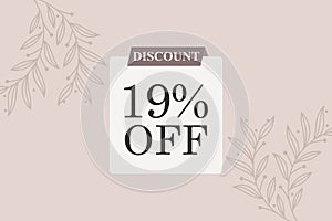 19 percent Sale and discount labels. price off tag icon flat design