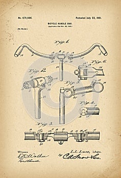 1900 Patent Velocipede folding handle bar Bicycle archival history invention