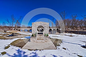 1901 Alphonse Halter palm tree road nine arch stone bridge in St. Cloud Wisconsin