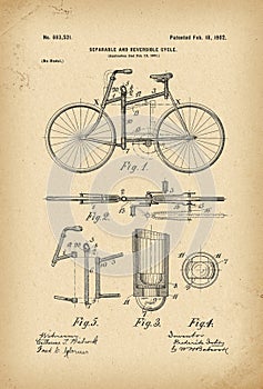 1902 Patent Velocipede folding Bicycle archival history invention