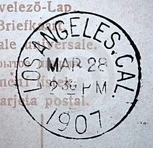 1907 Los Angeles California postmark