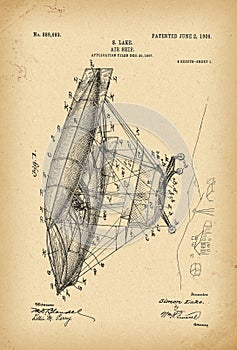 1907 Patent Flying machine Air ship history invention