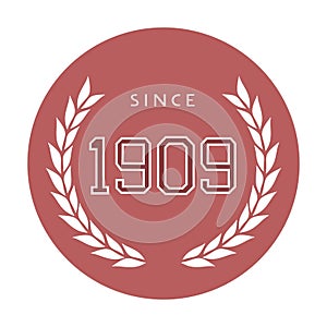 Since 1909 year symbol