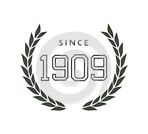 Since 1909 year symbol