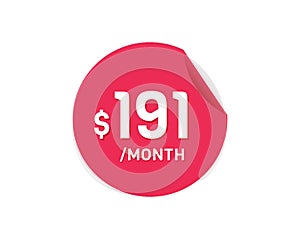 $191 Dollar Month. 191 USD Monthly sticker