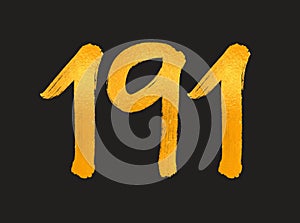 191 Number logo vector illustration, 191 Years Anniversary Celebration Vector Template, 191th birthday, Gold Lettering Numbers