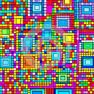 191 Retro Squares: A fun and playful background featuring retro squares in bold and vibrant colors that create a retro and vinta