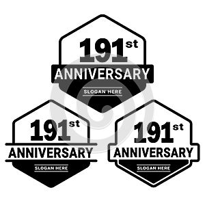 191 years anniversary celebration logotype. 191st anniversary logo collection
