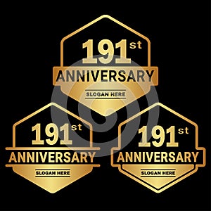 191 years anniversary celebration logotype. 191st anniversary logo collection