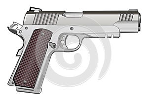 1911 pistol isolated on white vector
