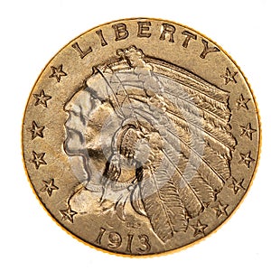 1913 United States Gold 2 1/2 Dollars Coin - Quarter Eagle