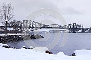 The 1919 steel Quebec Bridge with the longest cantilever span in the world