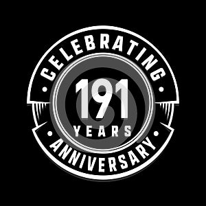 191years anniversary logo template. 191st vector and illustration.