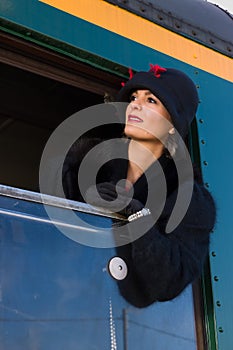 1920s woman at departure