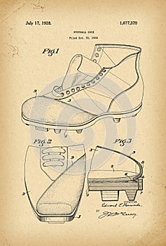 1926 Football shoe Patent history invention