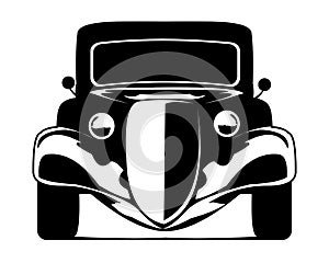1935 truck logo. isolated white background view from front.