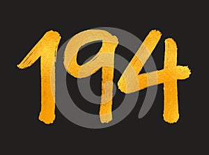 194 Number logo vector illustration, 194 Years Anniversary Celebration Vector Template, 194th birthday, Gold Lettering Numbers