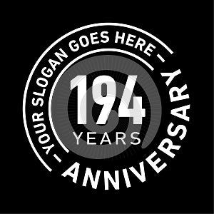 194 Years Anniversary Celebration Design Template. Anniversary vector and illustration. 194 years logo.