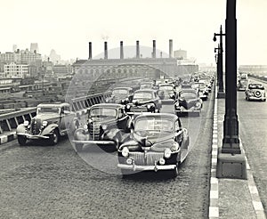 1940s traffic congestion in New York City