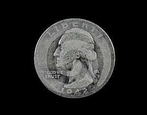 1942 United States Silver Quarter Head Side