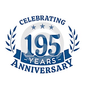 195 years anniversary celebration logotype. 195th anniversary logo. Vector and illustration.