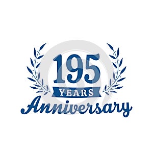 195 years anniversary celebration logotype. 195th anniversary logo. Vector and illustration.