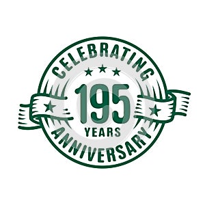 195 years anniversary celebration logotype. 195th years logo. Vector and illustration.